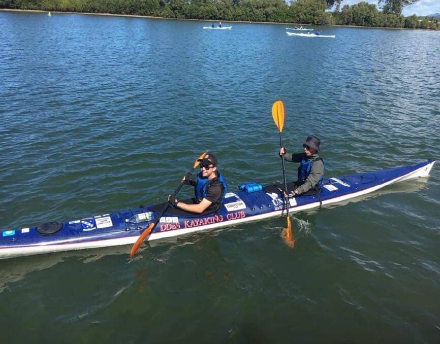Jake Bird and Lachlan Howard in action at a paddle event in Repton, NSW earlier in the year. Photo supplied