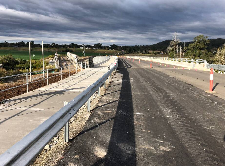 Photo from the new Barrington Bridge with the old bridge due to be removed on the left in the distance. Photo Transport for NSW