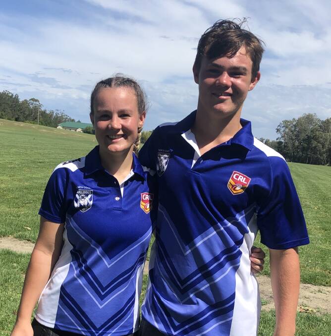 Sporting siblings: Courtney and Bailey Whitby have both been chosen to play for the North Coast Bulldogs. Photo supplied.