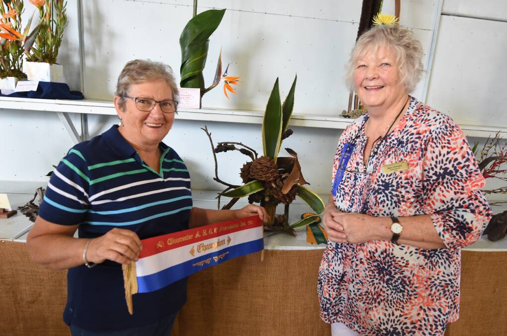 Gloucester's Effie Crawley was awarded Best in Show in Floral Art Design at the 2019 Gloucester Show by judge Mary Sweeney. Photo Scott Calvin
