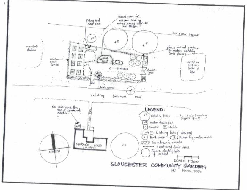 Plans are underway for the new Gloucester Community Garden to be construction in Gloucester District Park. Image supplied