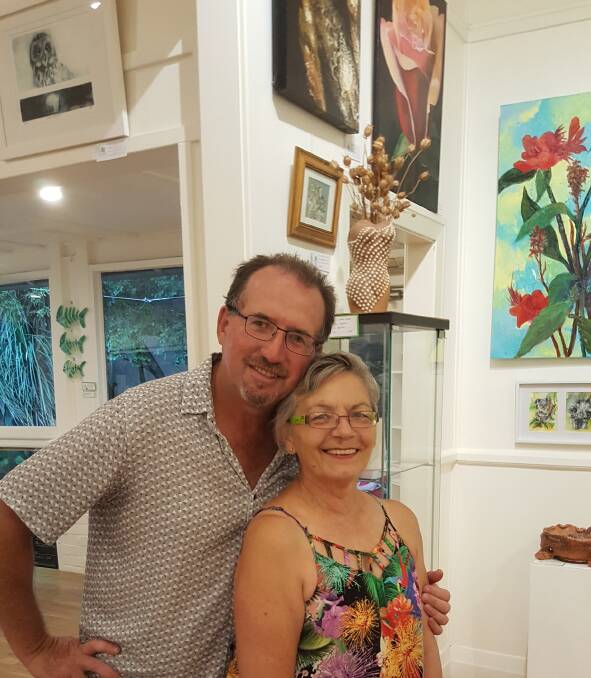 GIG artist Emilie Tseronis and partner Paul at the exhibition opening. Photo supplied