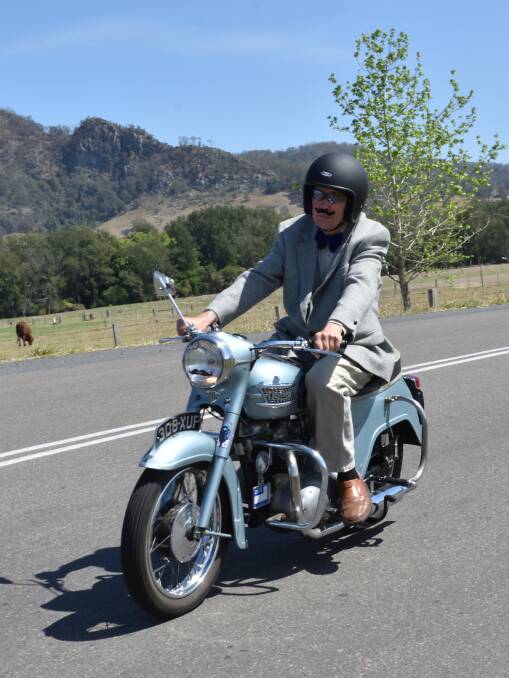 Tony Tate gets into the spirit of things for the Gentlemen's Ride around the Gloucester region. Photo supplied