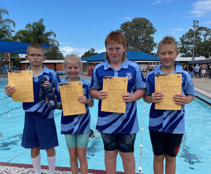 Barrington Public School's relay team for 2022 is Charlie Coombe, Saige Partridge, Hunter McKinley and Riley Blanch. Photo supplied