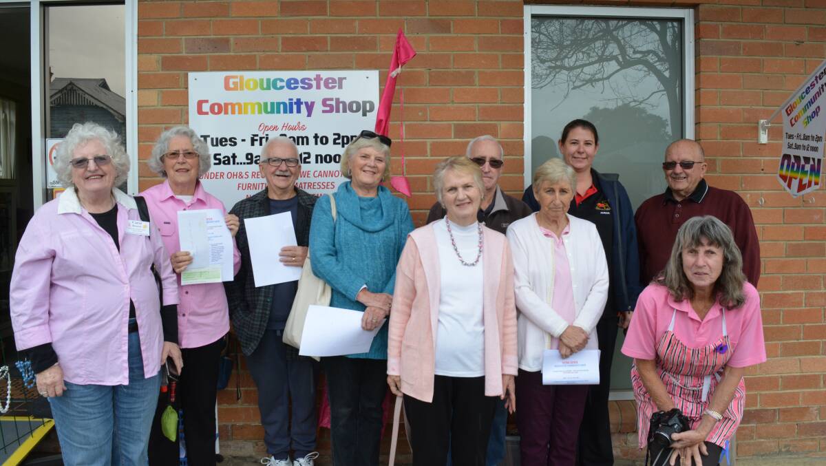 Members of the receiving organsations joined the Gloucester Community Shop volunteers for a presentation. Photo Anne Keen