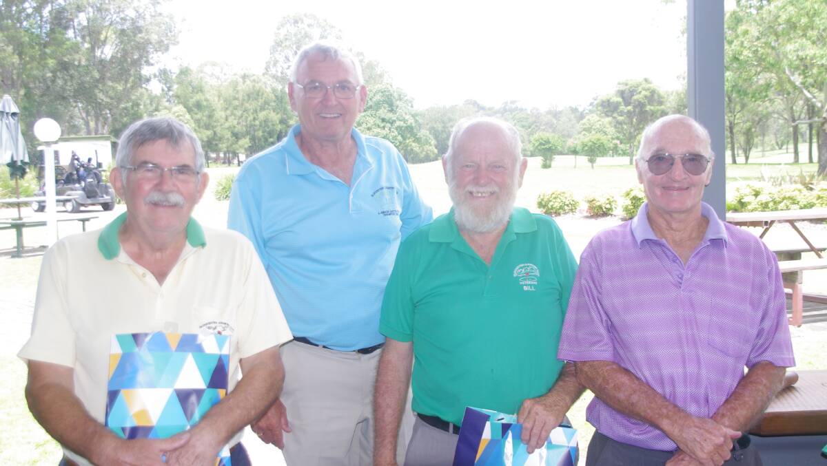 Gloucester Veterans Golf Club's winners - third place getter Peter Buettel, putting winner Brian McInnes, second place getter Bill Murray, and winner Roy Crichton. Photo supplied