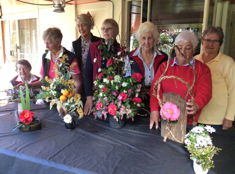 Gloucester Floral Art Group getting inspired. Photo. Supplied