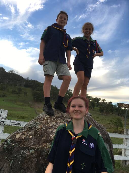 Joseph Hogan, Abbigale Sterling and Jessica Kernahan at the Bucketts walk. Photo supplied