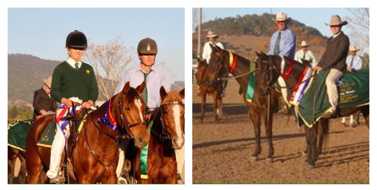 Riders from left to right: Emma Johnston and Cameron Dunlop; Bruce Snape and Wyatt Young at the 2018 Stock Horse Challenge. Photos: supplied