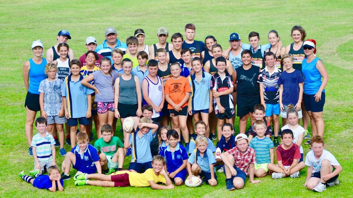 Gloucester Juniors Touch Football players, coaches and supporters from 2017 season. Photo supplied