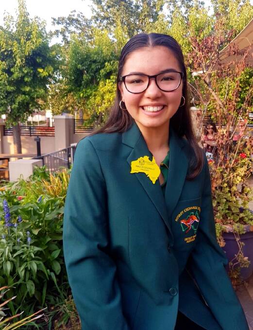 Riko Fitzgerald was very excited to get her official Rotary blazer. Photo supplied