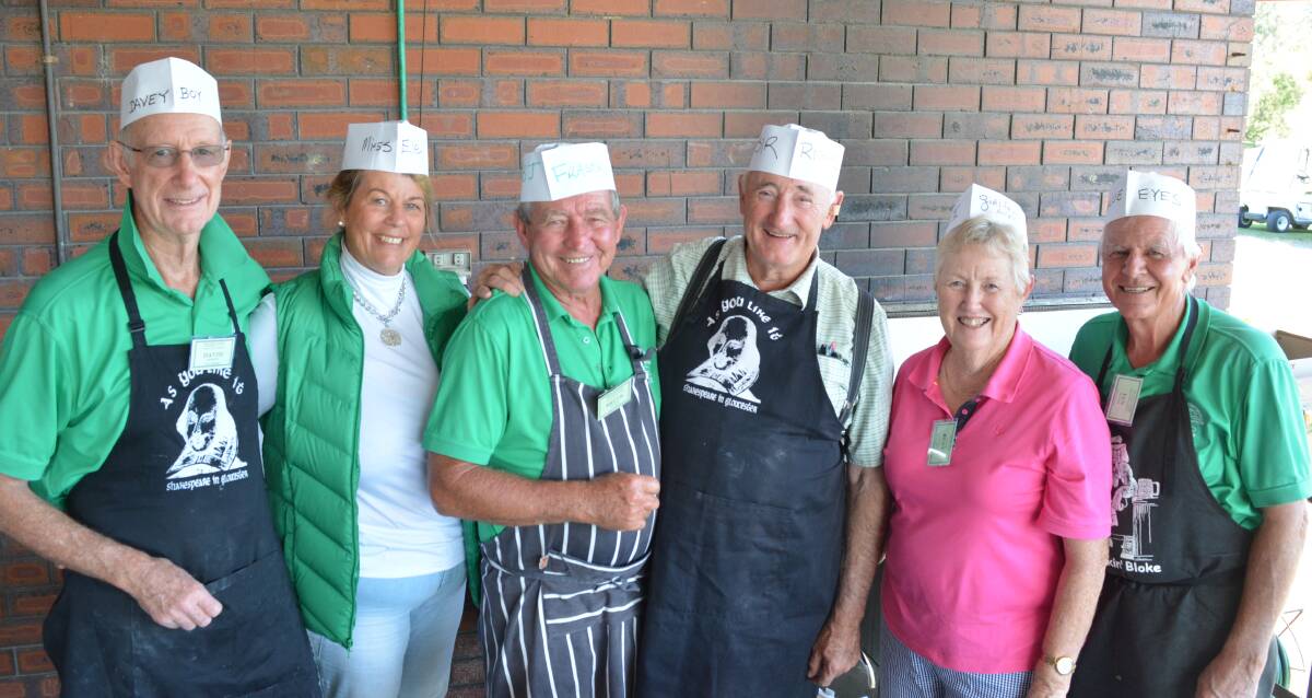 Veteran volunteers: David Hjorth, Ele Fraser, Bruce Fraser, Richard Webb, Anne Maggs and Ian Maggs all helped on the barbecue. Photo: Anne Keen