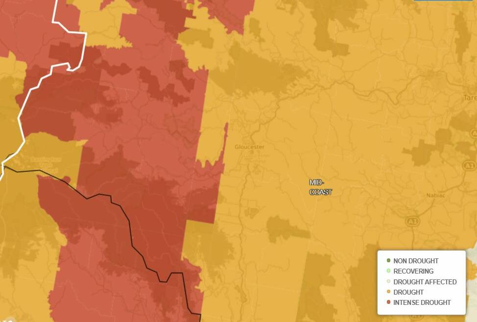 The Department of Primary Industry website still indicates that the Gloucester region is in drought. 