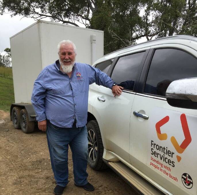 Frontier Services' Reverend Phill Matthews with the refrigerated trailer. Photo supplied