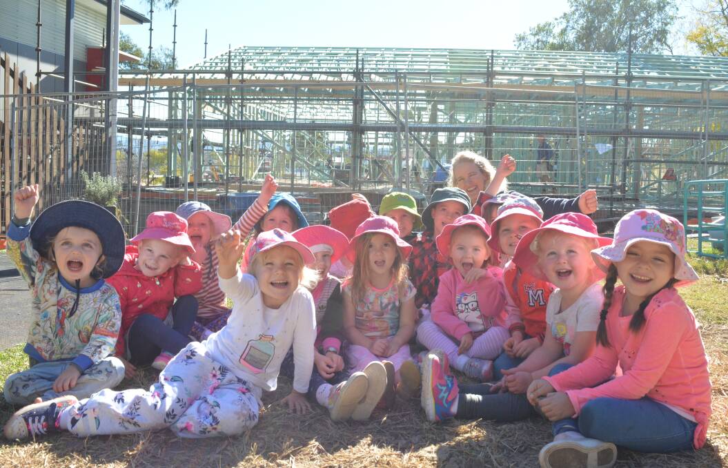 Gloucester Pre-School students are excited about the new classrooms being built before their eyes. Photo Anne Keen