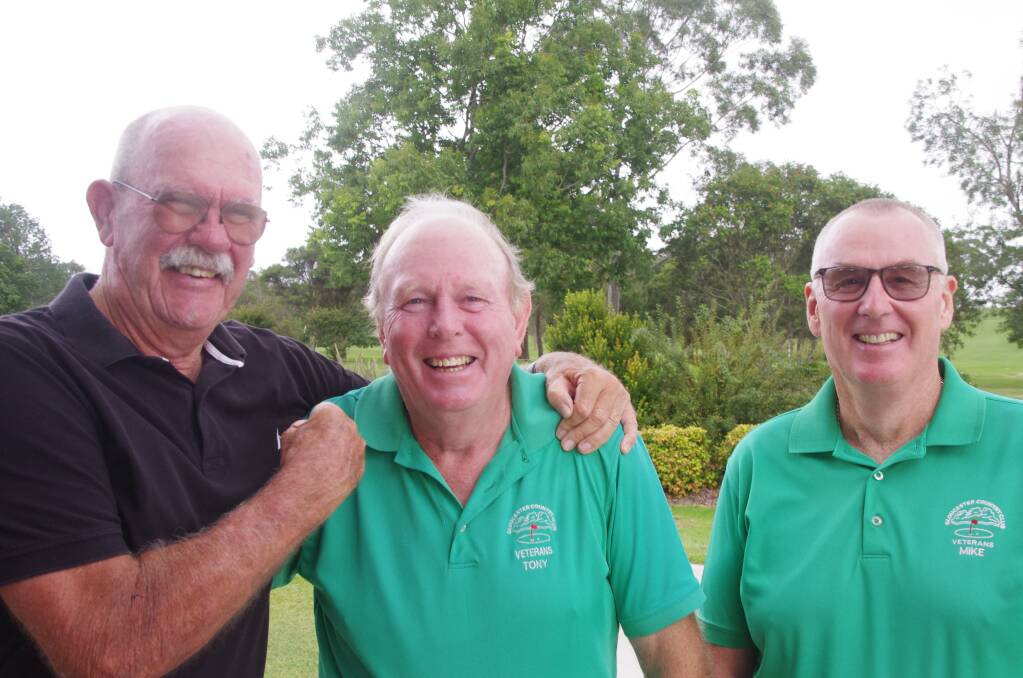 Gloucester Veterans Golf Club's John Herd, Tony Burnet and Mike Howard. Photo supplied