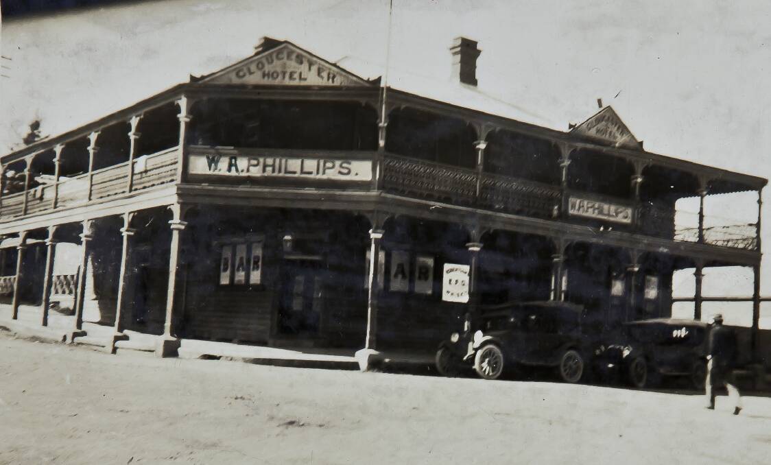 Photo of the Gloucester Hotel from the 1920s, located on the corner of Church and Queen Street. Photo courtesy of Australian National University Archives