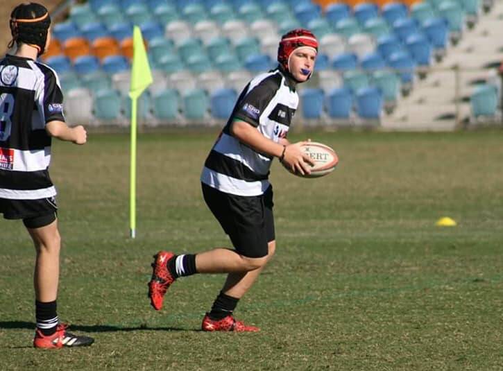 Anthony Shultz playing in the under 14s Lower Mid North Coast Axeman during the Coffs Coast Challenge in July school holidays. Photo Jennie Shultz