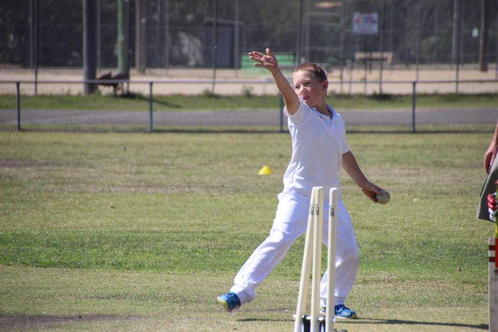 Gloucester's Riley Blanch in delivery stride during the weekend's junior cricket competition. Photo supplied