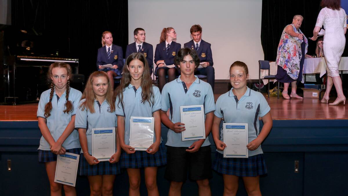  Year eight students with their special awards. Photo: Sharon Benson Photography