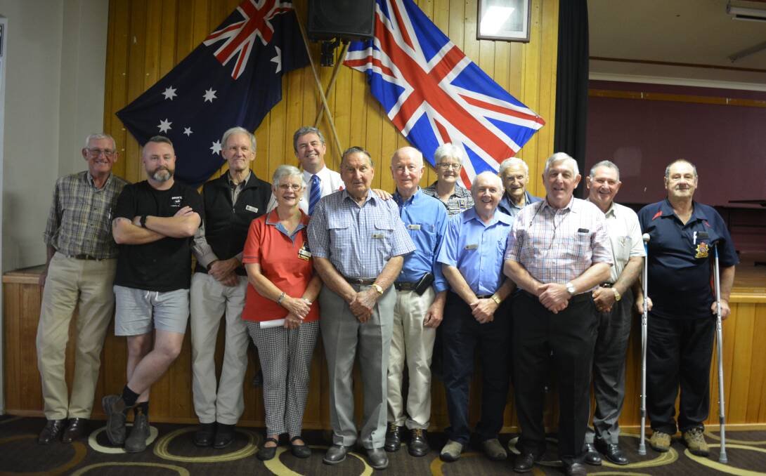 Thank you for the support: Members of the Gloucester RSL sub branch and women's auxiliary with David Gillespie at the Gloucester Soldiers Club. Photo: Anne Keen 
