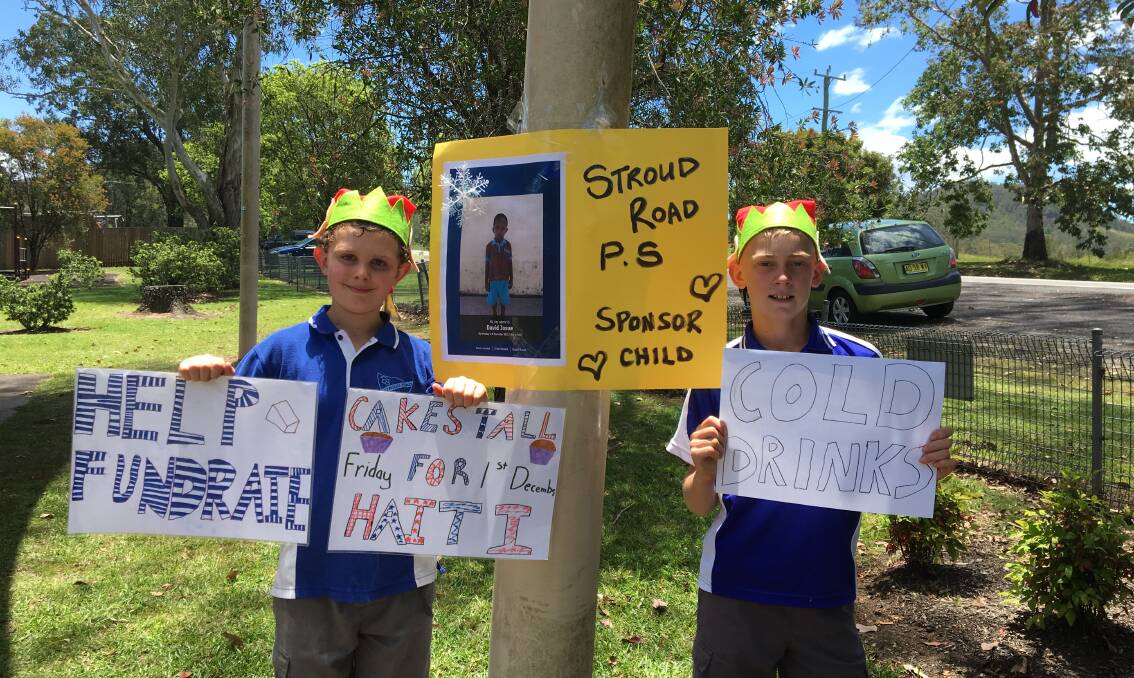Stroud Road Public School students Darcy Nash and Nic Edwards. Photo supplied