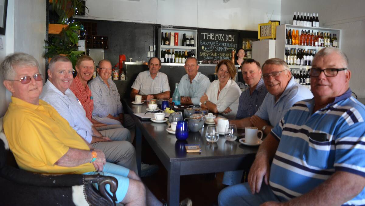 The talking table: The groups gathered together at the Fox Den to discuss the matter of the roads around the Gloucester region. Picture: Anne Keen 