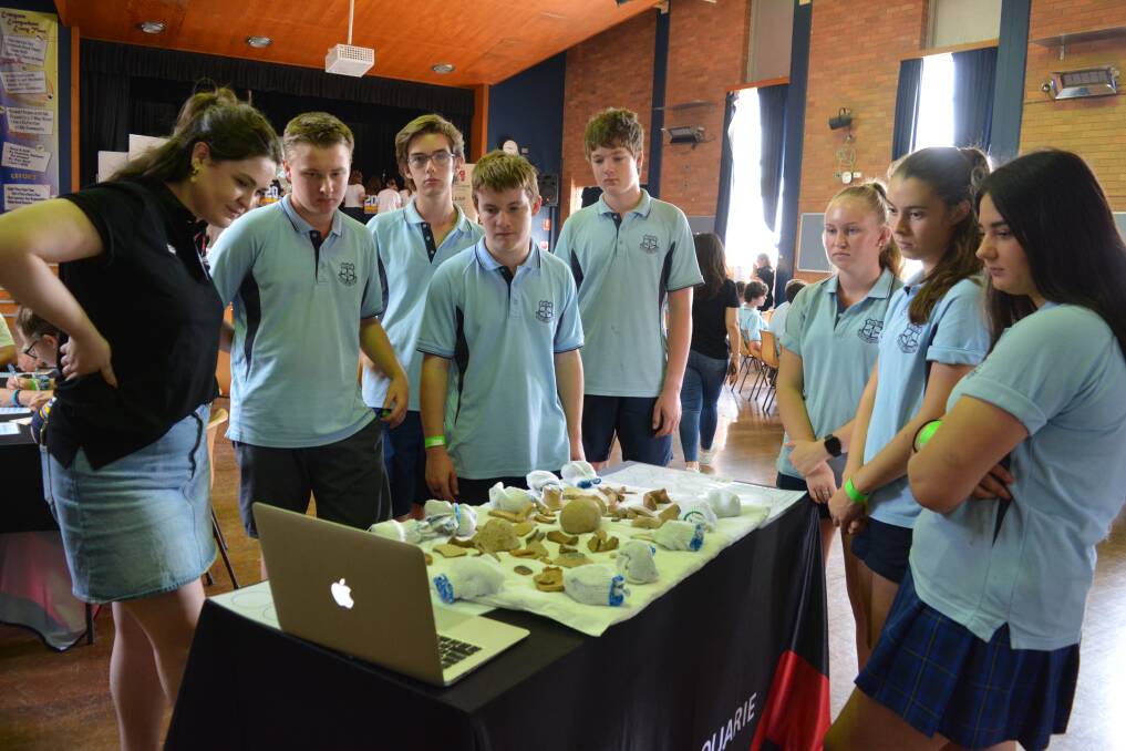 Gloucester High School year 10 students learn about an archaeological dig site and what type of items were uncovered there. 