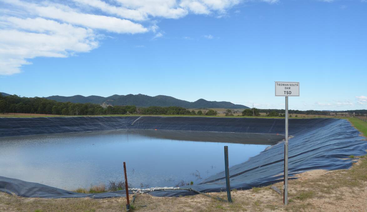 Mine sites install dams to hold water, like this one at the closed down AGL Gloucester Gas Project site. File photo