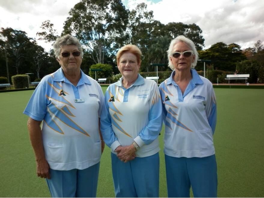 Gloucester Bowling Club Ladies Triples Final Winners: Pat Cox (skip), Del Bucton and Dianna Lockwood. Photo supplied