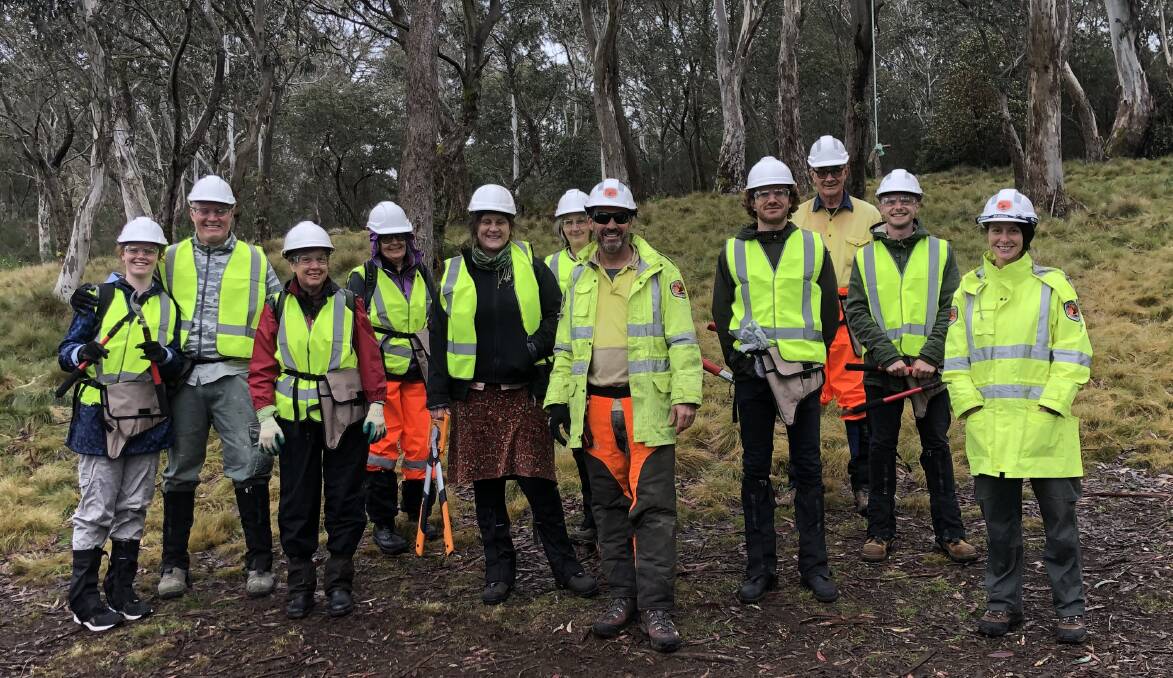 Some of the volunteers who have helped remove environmental weeds from Barrington Tops National Park in 2020. Photo NPWS