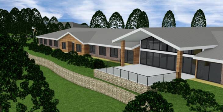 A drawing of what the nursing home is planned to look like once completed. 