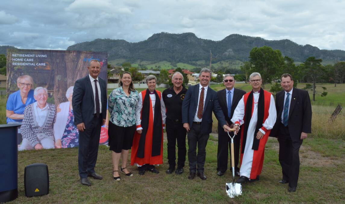 Federal, State and Local Government representatives, Anglican Care staff and Gloucester residents joined in on the ground breaking event. Photo Anne Keen