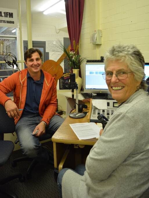 Gloucester High School teacher, Mike De Angelis during his 2017 interview by radio station volunteer Lorna Tomkinson. Photo Anne Keen