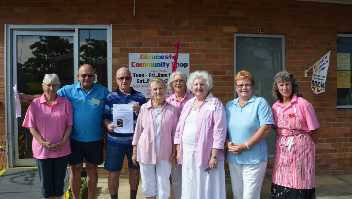 Members of the Gloucester Breast Cancer Support Group and the Gloucester Croquet Club joined community shop volunteers for the recent presentation. Photo Anne Keen