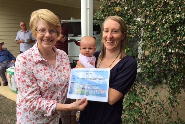 Denise Hawdon, Lauren McRae and baby, Hannah who is a junior member for the Evening Branch. Photo supplied.