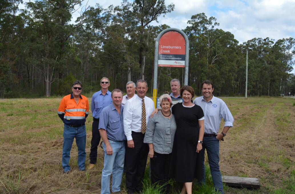 Fixing our roads: Members of the community join Melinda Pavey and Michael Johnsen for the annoucement. Picture: Melissa Williams