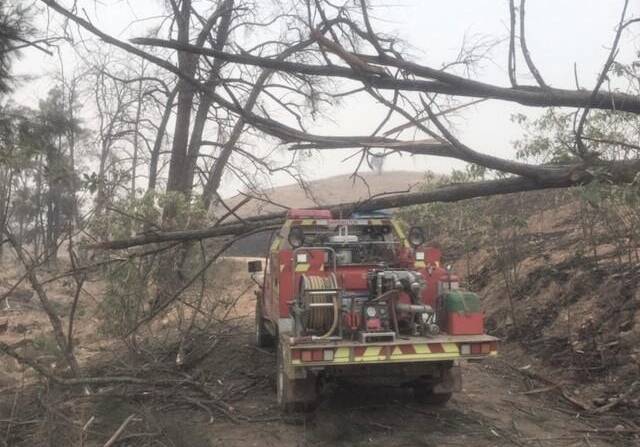 A lucky escape for the NSW RFS Barrington brigade with no one injured. Photo supplied