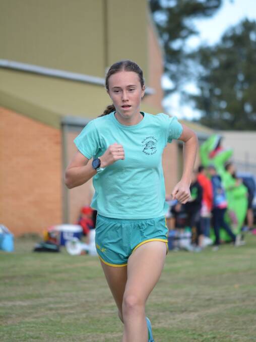 Ahead of the pack: It didn't take Sarah Schiffman long to pull out in front of the rest of the group during the 1500m race at the athletics carnival. Photo: Anne Keen