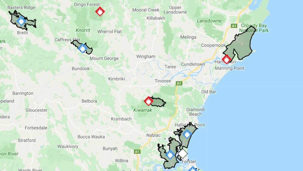 Part of the Pacific Highway closed due to out-of-control fire