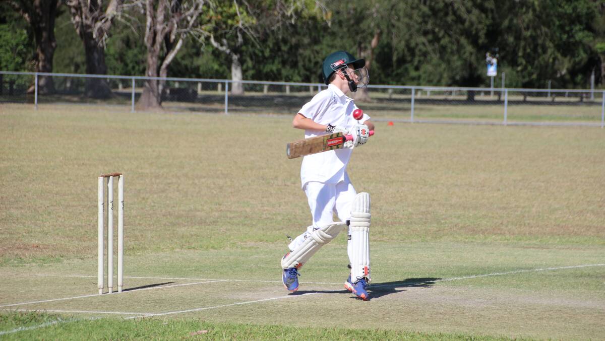 Under 14s - Jackson Moore cops a high delivery on his way to 32 not out. Photo supplied