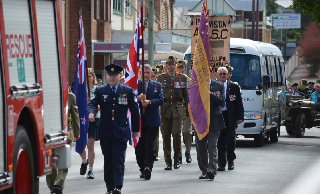 Anzac Day march 2017 down Church Street in Gloucester. Photo Anne Keen