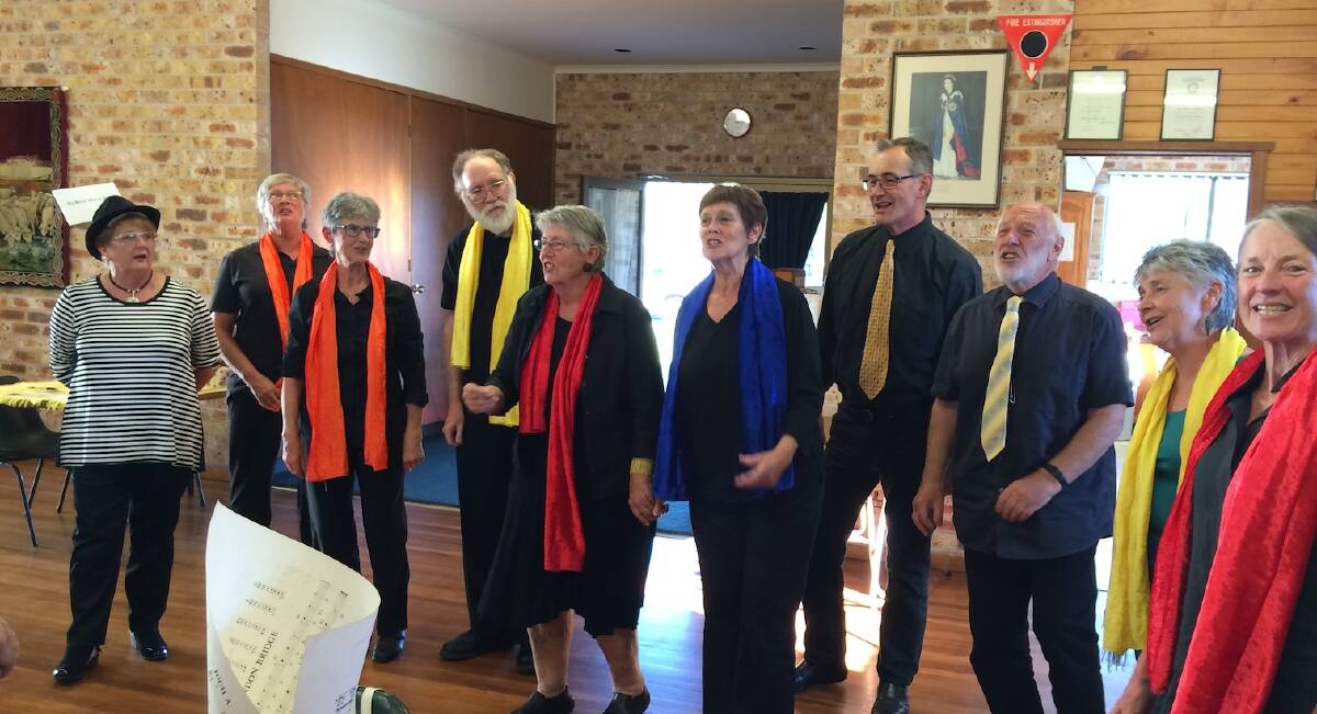 Gloucester singers get ready to play a free concert. Photo supplied