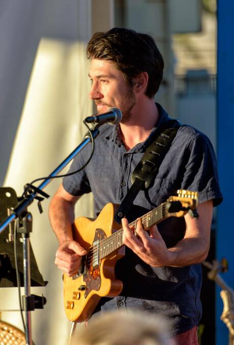 James Ross at a gig in Western Australia when touring around Australia with his wife. Photo supplied.