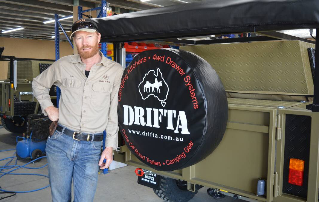 Luke Sutton stands by his newest camping trailer invention, the Drifta Offroad Tourer (DOT) rolled out to the Australian camping and four wheel drive market.