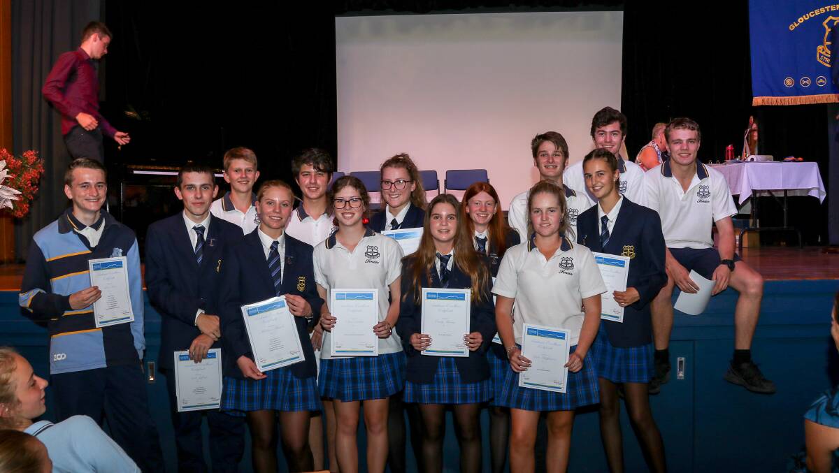 Year 11 students with their academic awards. Photo: Sharon Benson Photography