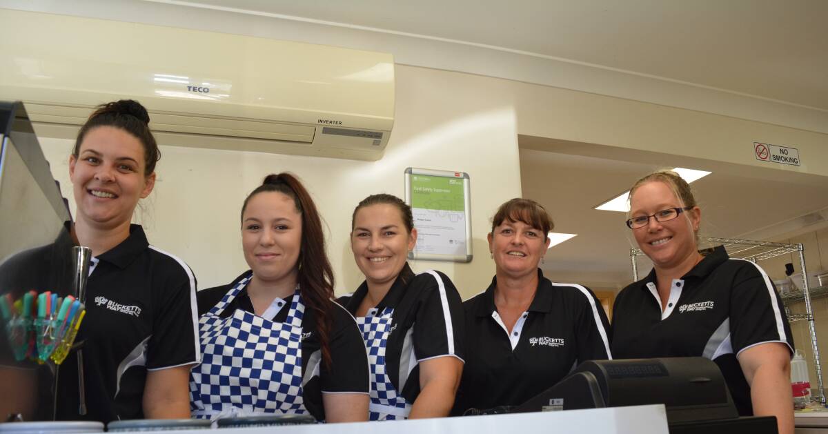 Blueprint staff: Meg Coote, Summah Laverick, Brooke Paton, Tracey Gray and Erin Lute. Blueprint Training Kitchen is located at 1 Britten Street. Photo Anne Keen