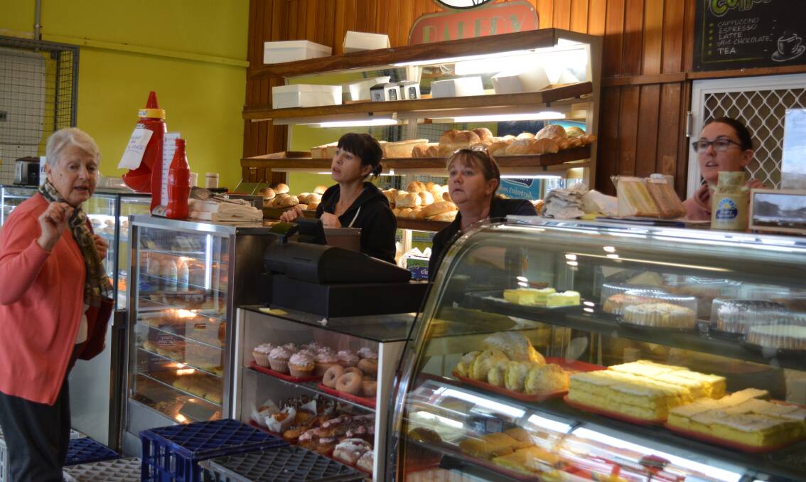 Hebby's Bakery staff Bec Blanchard, Minnie Taylor and Tia Borham are kept very busy. Photo Anne Keen