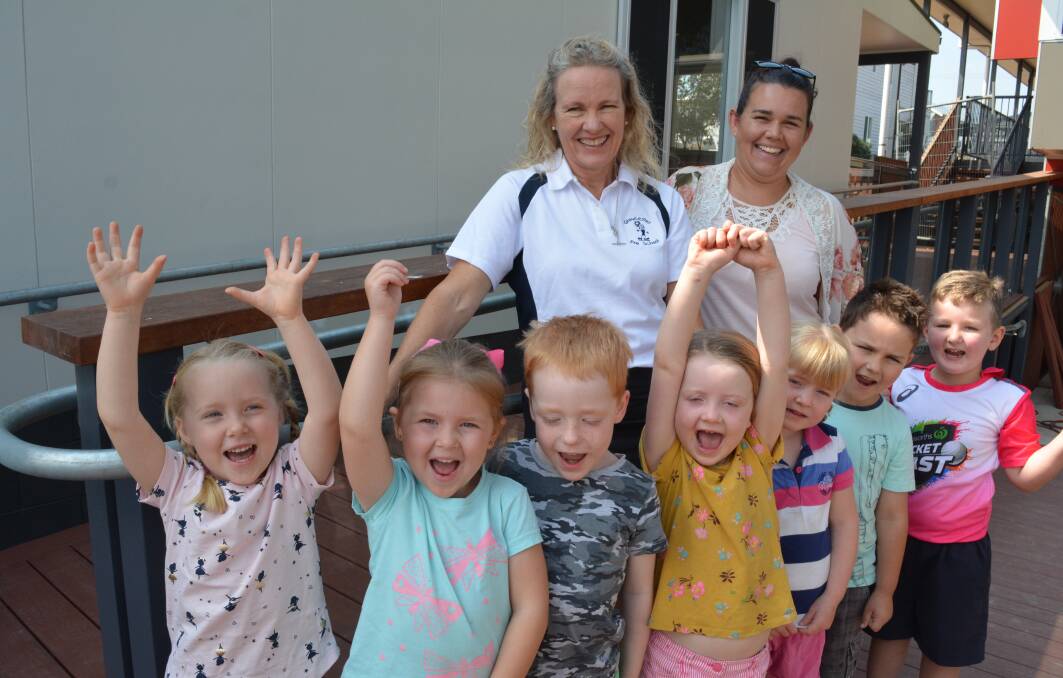 Gloucester Pre-school students, Elizabeth Price and Vanessa Parker are excited about their new ramp. Photo Anne Keen