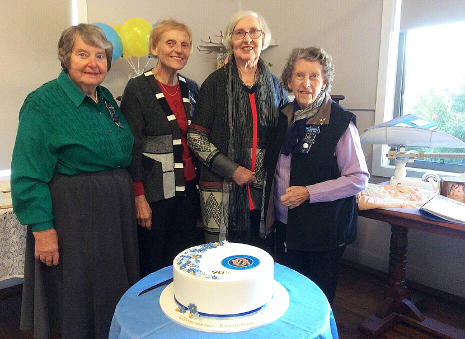 Jess Burley, Judy Hopkins, Christine Bolton and Dorothy Kirk were the longest serving members when Gloucester CWA celebrated its 90th birthday in 2019. Photo supplied